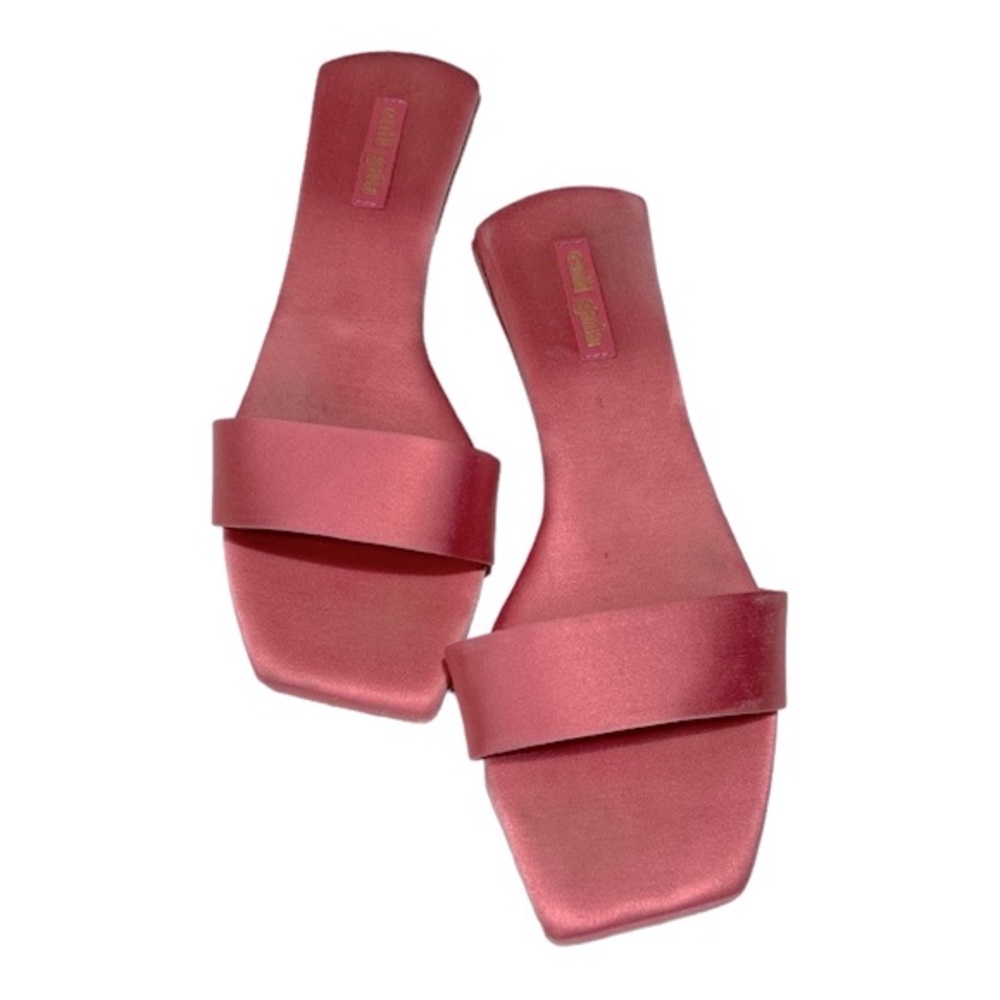 Cult Gaia Maya Minimalist Satin Flat Sandal Shoe Rose 39.5 Boho chic